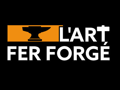 L'art fer forge logo black brand brand design branding graphic design logo logo design orange typography