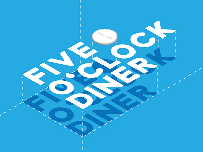 Five O'clock Diner concept diner logo restaurant typography