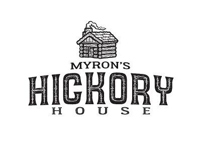Myron's Hickory House Logo bbq branding food logo type