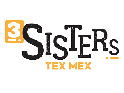 3 Sisters Tex Mex Logo branding concept food logo type
