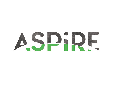 Aspire Logo Final branding concept concrete cut green healthy eating logo modern typography zero waste