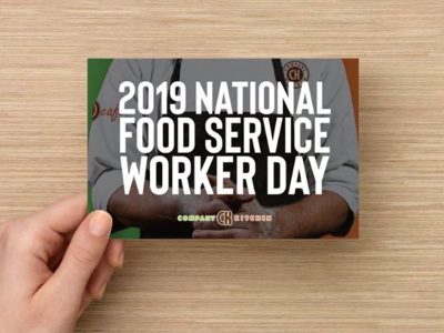 National Food Service Day Postcard branding postcard typography