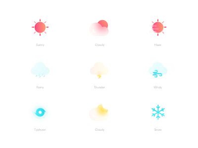 Weather icons cloud icons rain sketch snow sunny thunder typhoon weather windy
