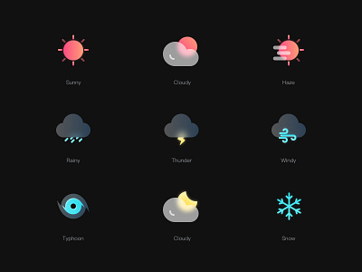 Weather icons  - Dark