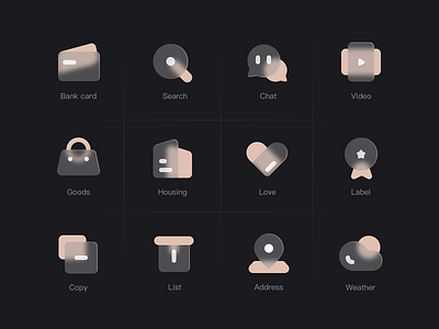 Hazy icon - Dark 3d 3d icon branding frosted icons logo sketch ui uidesign