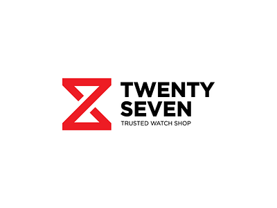 Twenty Seven watch shop art brand branding clean design flat icon identity illustrator logo minimal monogram vector