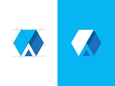 A + Hexagon logo concept art brand branding clean design flat icon identity illustrator logo minimal monogram vector