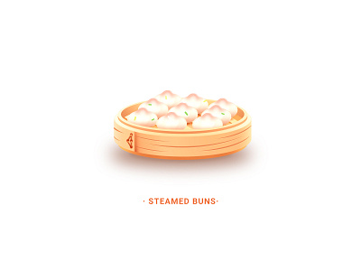 steamed buns design icon illustration ui