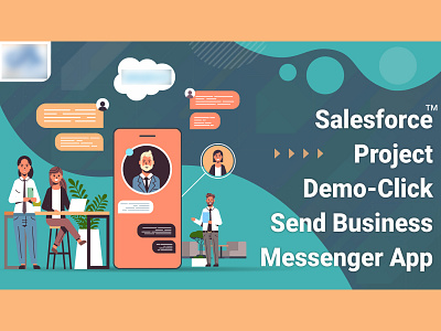 Business Messenger App design illustration web