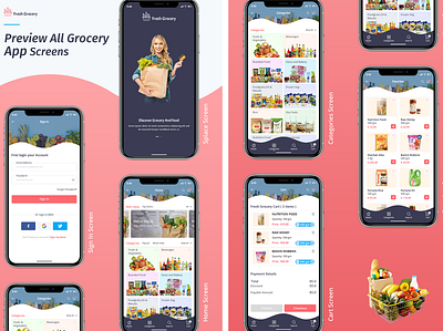 Grocery App app graphic design ui
