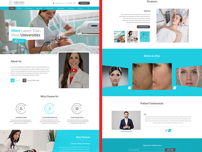 Dermatology design ui ux web website