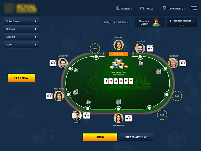Poker design ui ux web website