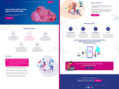 Fiber design illustration ui ux web website