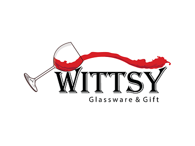 Wittsy branding design gift glass glassware graphic graphic design logo typography vector wine