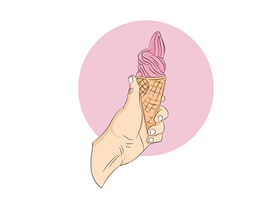 sweet drawing ice cream illustration pink sweet vector wacom