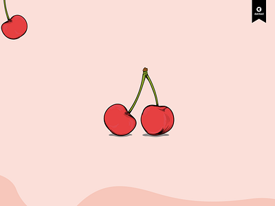 Red Cherry adobe illustrator cherry drawing flat fruits hand drawn illustration pendrawing red sweets vector wacom
