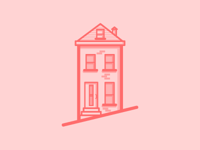 Pink House San Francisco illustrator linework miguelcm san francisco