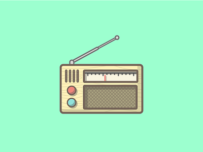 Radio! dial flat fm illustration linework miguelcm radio vintage