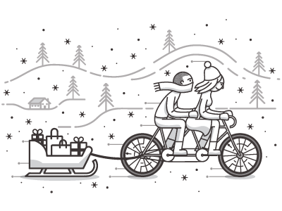 Merry Christmas christmas greetings happy illustrator linework merry miguelcm snow thick lines winter xmas