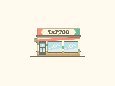 Tattoo Studio architecture building illustration illustrator linework miguelcm studio tattoo thick lines