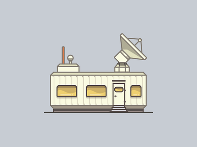 Weather Station architecture building illustration illustrator linework miguelcm science series space station thick lines weather