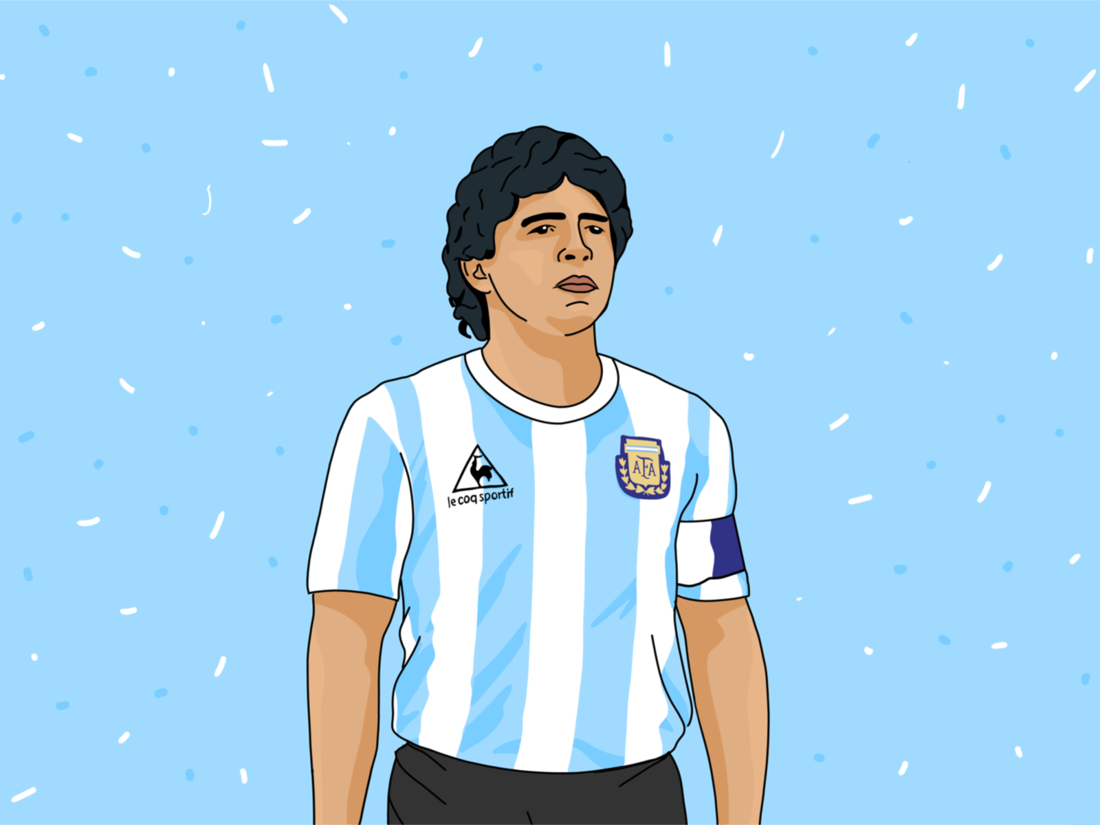 'Gracias a la pelota' - Diego Maradona, 1968-2020 maradona football procreate illustration miguelcm