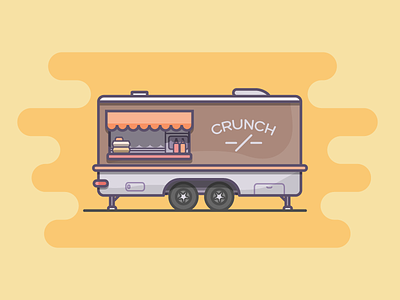 Crunch crunch food trailer illustration illustrator linework miguelcm novel tapfiction truck