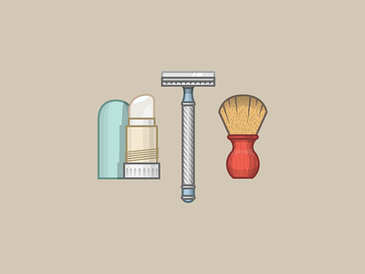 Shave items beard cream illustration illustrator miguelcm razor shave shaving brush soap