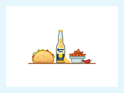 Mex Meal beer chili corona food illustration illustrator lemon meal mex miguelcm nachos taco