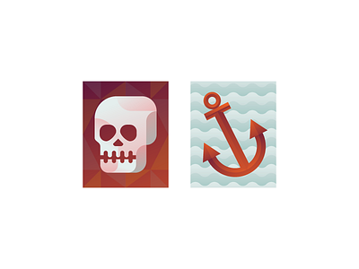 Buccaneers Signs anchor buccaneer flat gradient illustration illustrator miguelcm sea skull