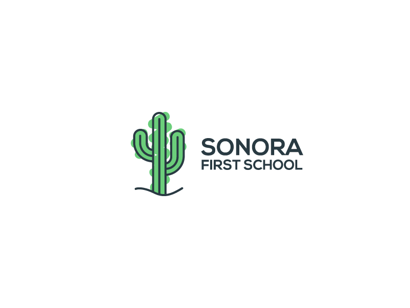 Sonora First School Logo branding cactus illustrator logo miguelcm school sonora