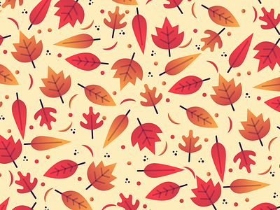 Autumn Pattern autumn country fall illustration illustrator leaves miguelcm nature