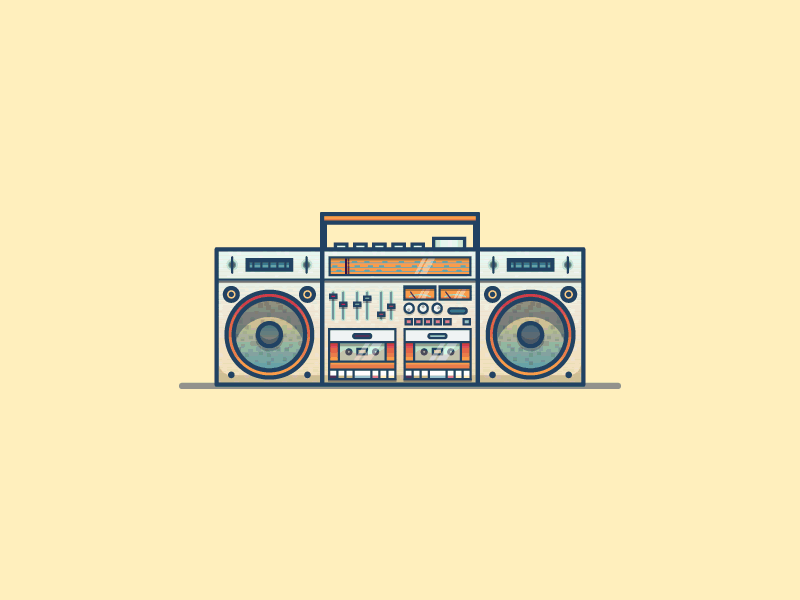 Just for Funk! cassette funk hiphop illustration illustrator loudspeaker miguelcm music radio rap stereo