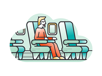 Flight Passenger airplane flight illustration illustrator miguelcm passenger seat
