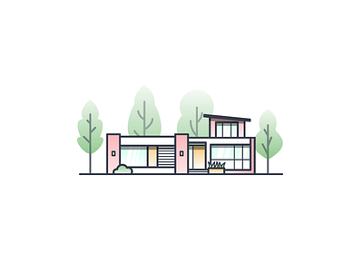 Westwood House architecture building house illustration illustrator los angeles miguelcm