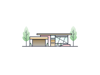 Mulholland House architecture building house illustration illustrator los angeles miguelcm