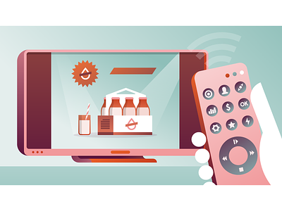 Simulmedia TV advertising big data illustration illustrator miguelcm remote control tv