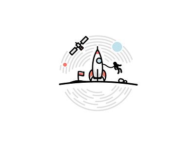 Major Tom astronaut flag illustration illustrator major tom miguelcm rocket satellite space