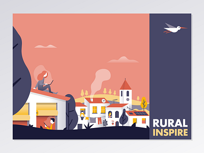 Rural Inspire Postcard bcorp illustrator inspire landscape miguelcm nature population rural scene