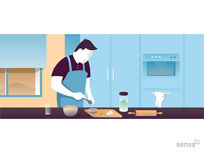 The Leaf Series No. 5 cooking deco flat food home illustration kitchen manu gamero miguelcm scene sensa design street