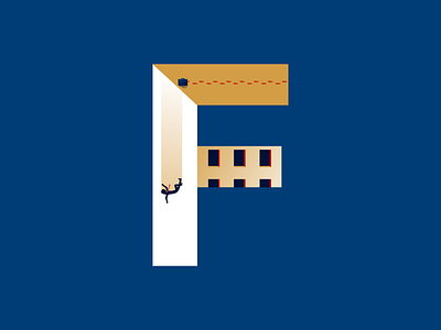 F | fall 36daysoftype building drama f fall illustration illustrator letter lettering miguelcm type typography