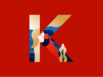 K | kiss 36daysoftype illustration illustrator k kiss letter lettering love miguelcm type typography