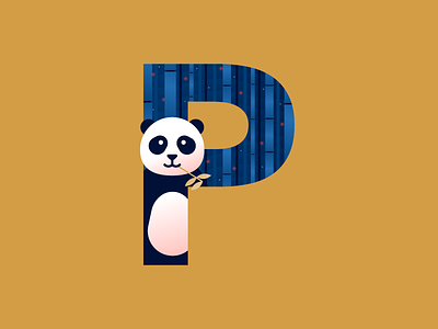 P | panda 36daysoftype illustration illustrator letter lettering miguelcm p panda type typography