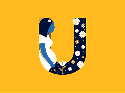 U | unborn 36daysoftype illustration illustrator letter miguelcm pregnancy type typography u unborn