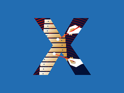 X | xylophone 36daysoftype illustration illustrator letter miguelcm type typography x xylophone
