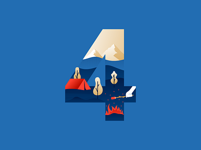 4 | camping 36daysoftype camping illustration illustrator letter miguelcm tent type typography