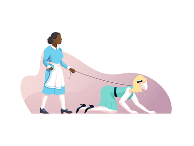 The Help flat illustration illustrator justice miguelcm people service the help women