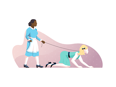 The Help flat illustration illustrator justice miguelcm people service the help women