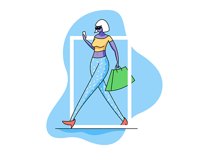 Trendsetter character fashion flat illustration illustrator miguelcm modern outfit outiline people street trend woman