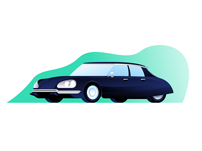 Just a classic car citroën classic concept ds fast flat illustration illustrator miguelcm pallas vehicle
